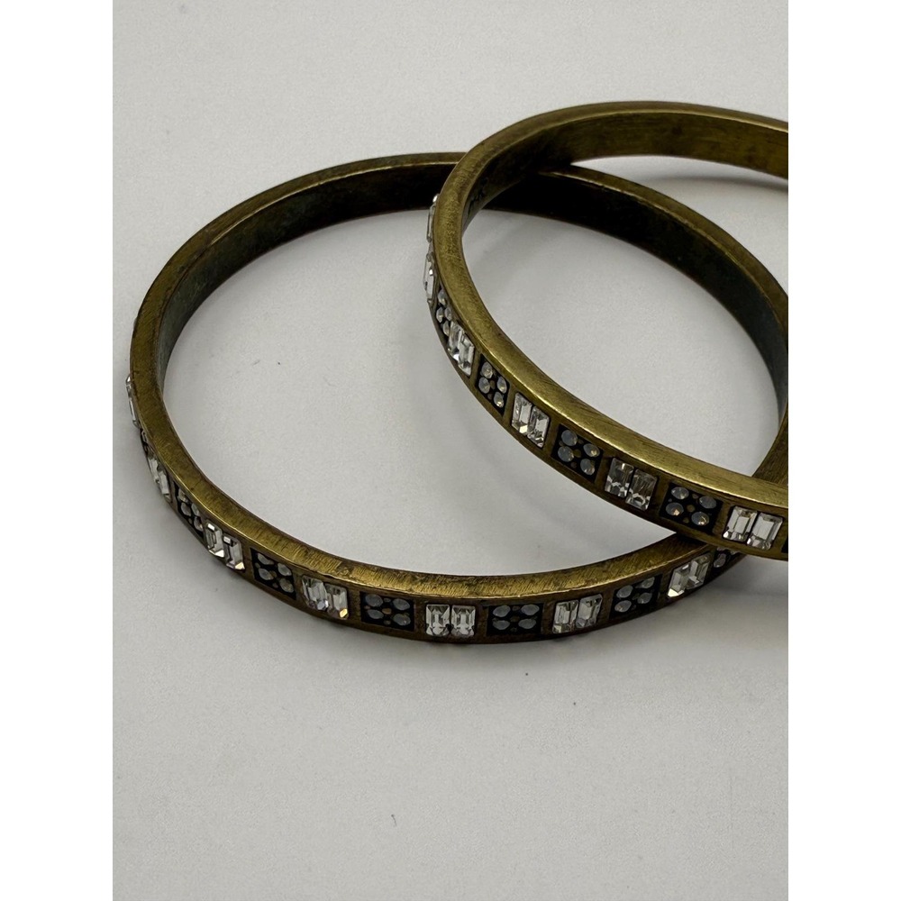 Set of 2 Silpada K&R Modern Maven Brass Bracelets – Designer Statement Jewelry - Picture 10 of 11